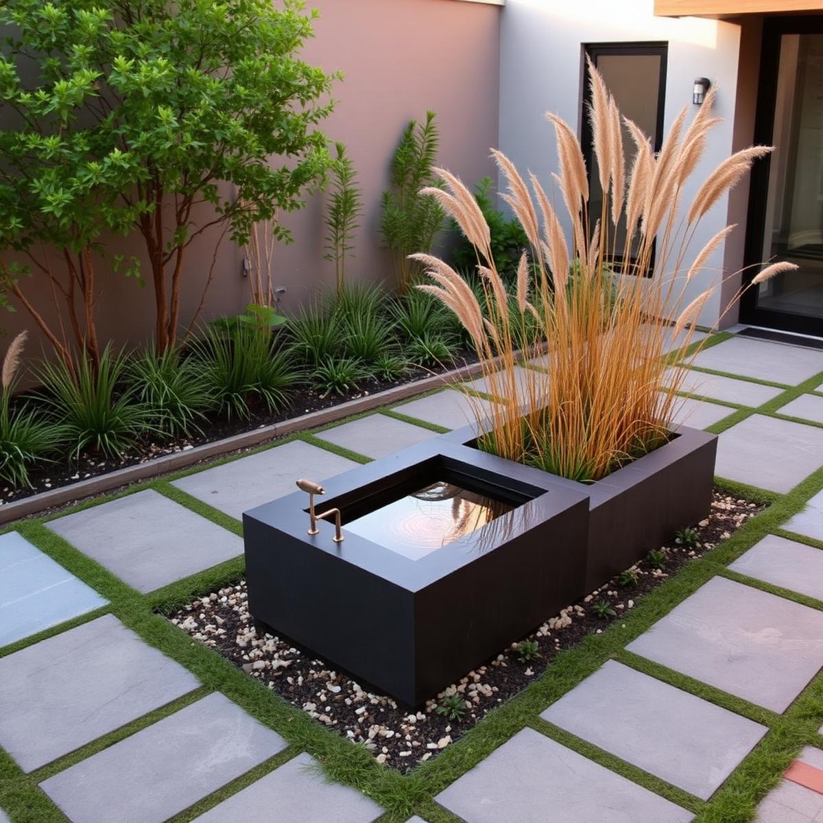 Modernistische binnentuin